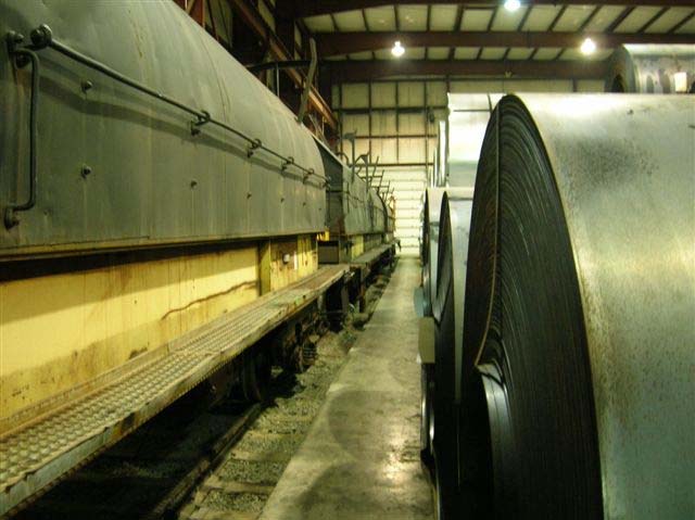 Steel coil beside the rail siding inside the Performance Master facility